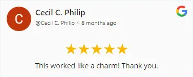 Google review from Cecil Philip