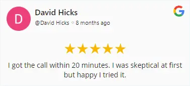 Google review from David Hicks